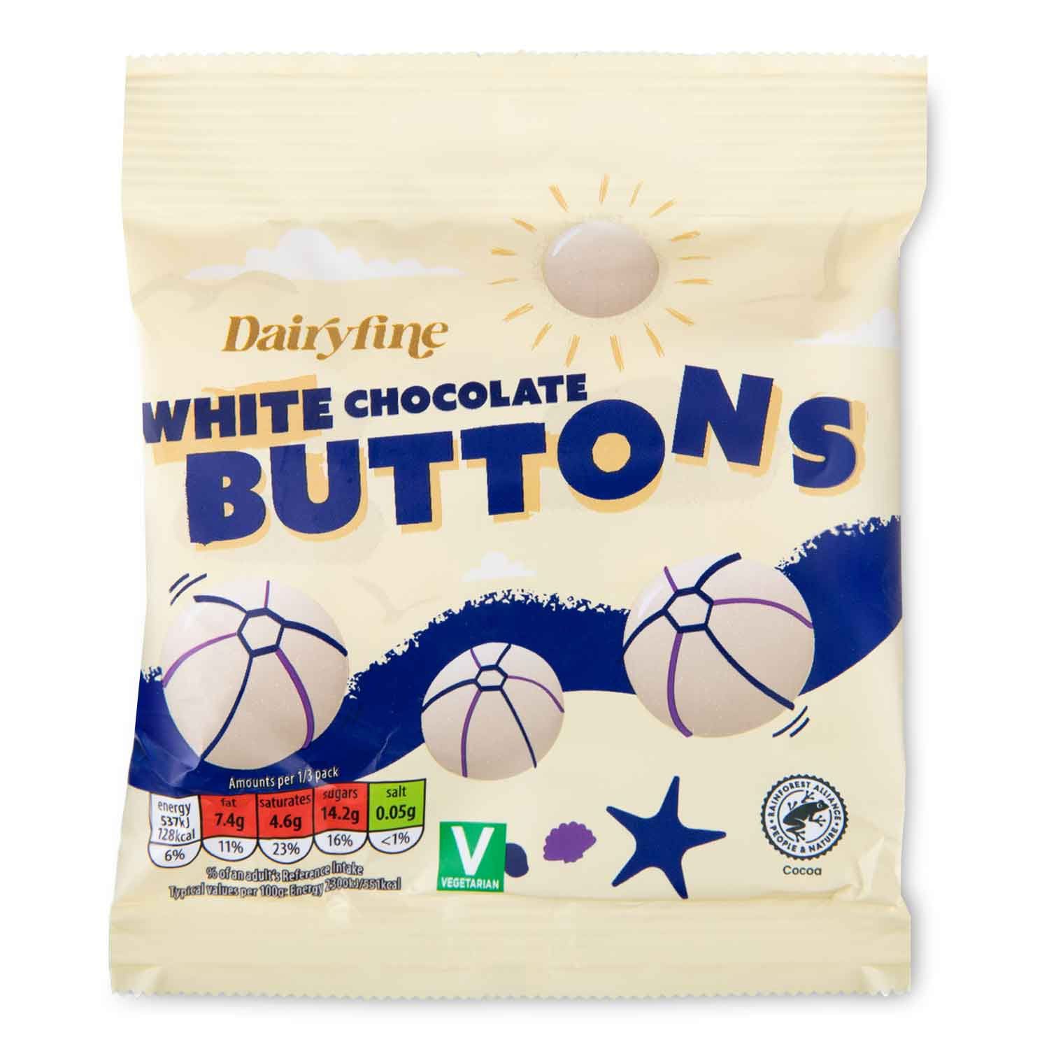 White Chocolate Buttons 70g Dairyfine